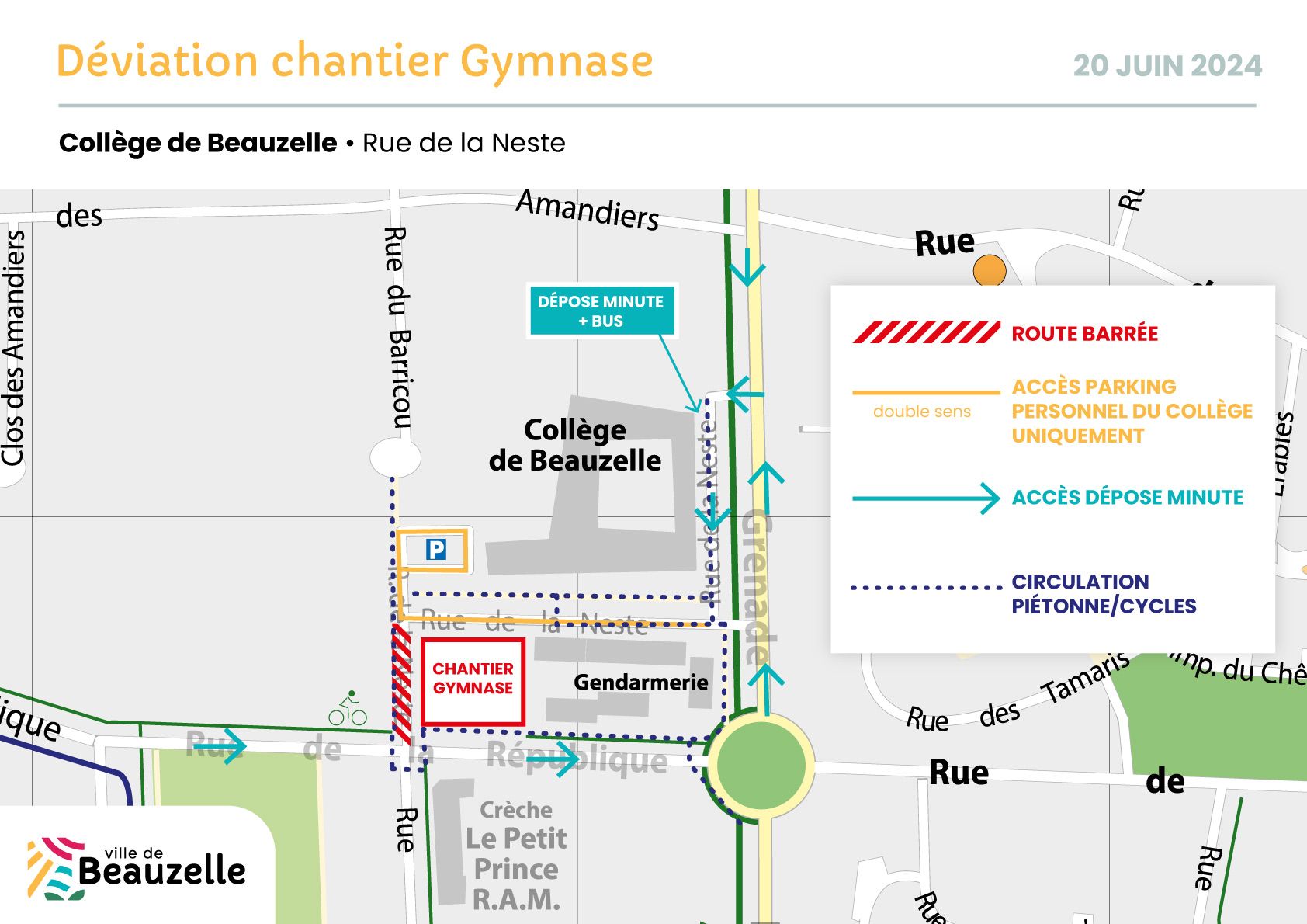 Travaux nouveau gymnase du collège - Ville de Beauzelle